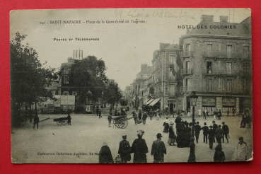 Ansichtskarte AK Saint Nazaire 1910-1930 Place de la Gare Hotel des Colonies Frankreich France 44 Loire Atlantiue